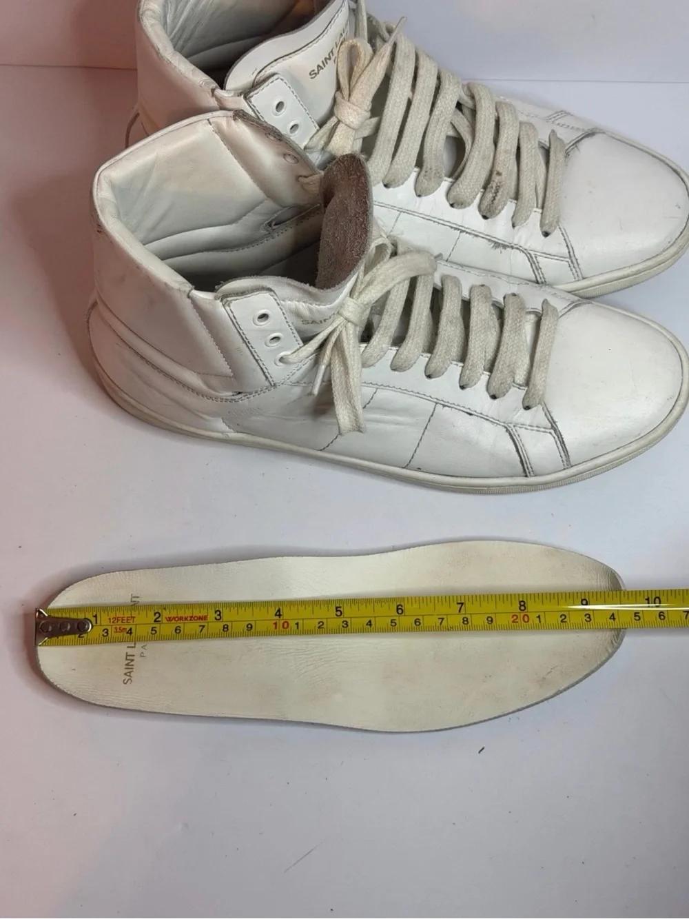 Saint Laurent SL/10H Court Classic High-top Sneakers in White Leather Size 37